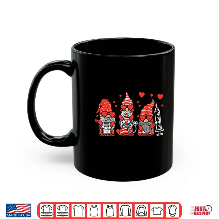 Mug Gnome Nurse Scrub Valentine Rn Icu Er Valentines Day Women Shirt
