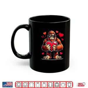 Mug Funny Valentines Day Bigfoot Heart Sunglasses Sasquatch Boys Shirt