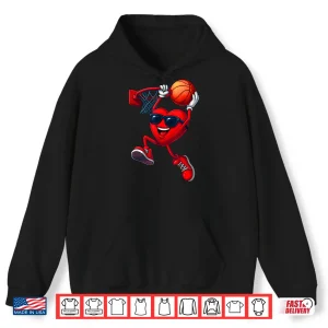Hoodie Funny Heart Playing Basketball Valentine Outfit Men Boy Shirt