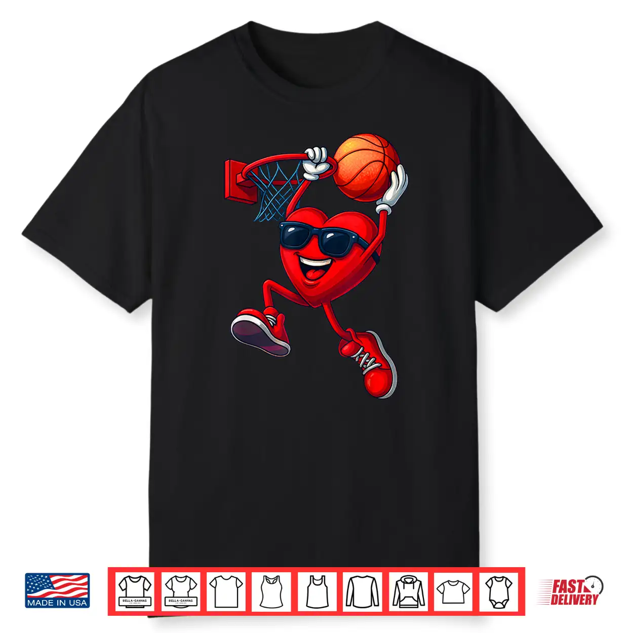 Funny Heart Playing Basketball Valentine Outfit Men Boy Shirt Funny Heart Playing Basketball Valentine Outfit Men Boy Shirt
