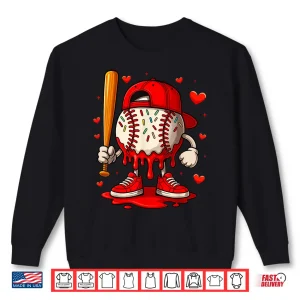 Sweatshirt Baseball Drip Ice Cream Apparel Boys Kids Valentines Day Shirt