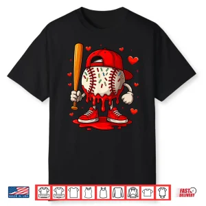 Baseball Drip Ice Cream Apparel Boys Kids Valentines Day Shirt