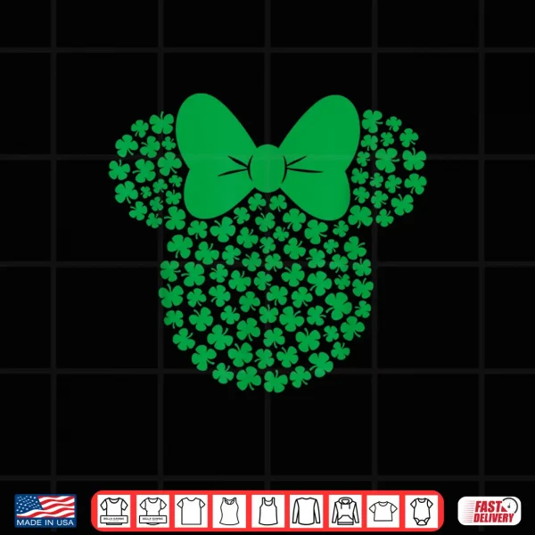 Design Disney Minnie Mouse Icon Green Shamrocks St. PatrickS Day Shirt