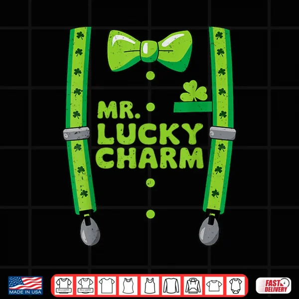 Design Cute Mr Lucky Charm St Patricks Day Boys Kids Toddlers Shirt