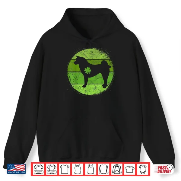 Hoodie Circular Akita Irish Shamrock Gift Dog St PatrickS Day Shirt