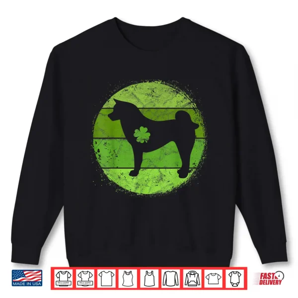 Sweatshirt Circular Akita Irish Shamrock Gift Dog St PatrickS Day Shirt