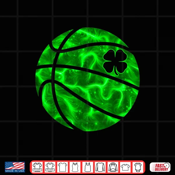 Design Basketball Shamrock Lucky Clover Irish St PatrickS Day Boys Shirt