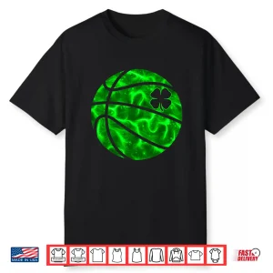 Basketball Shamrock Lucky Clover Irish St Patrick’S Day Boys Shirt