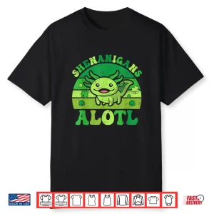 Axolotl St Patricks Day Alotl Shenanigans Women Girls Kids Shirt