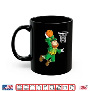 Mug Leprechaun Basketball Dunk St Patricks Day Boys Men Sports Shirt