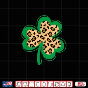 Design Leopard Print Shamrock St PatrickS Day Shirt