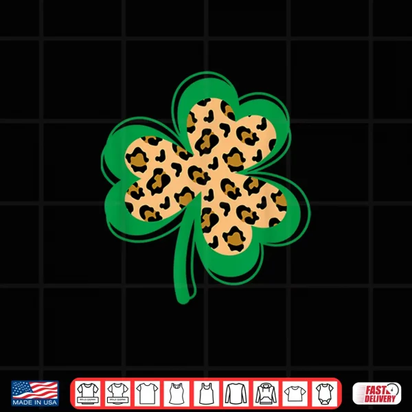 Design Leopard Print Shamrock St PatrickS Day Shirt