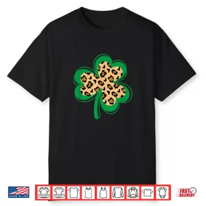 Leopard Print Shamrock St Patrick’S Day Shirt
