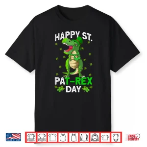 Happy St Pat T Rex Dinosaur Irish Leprechaun St Patricks Day Shirt