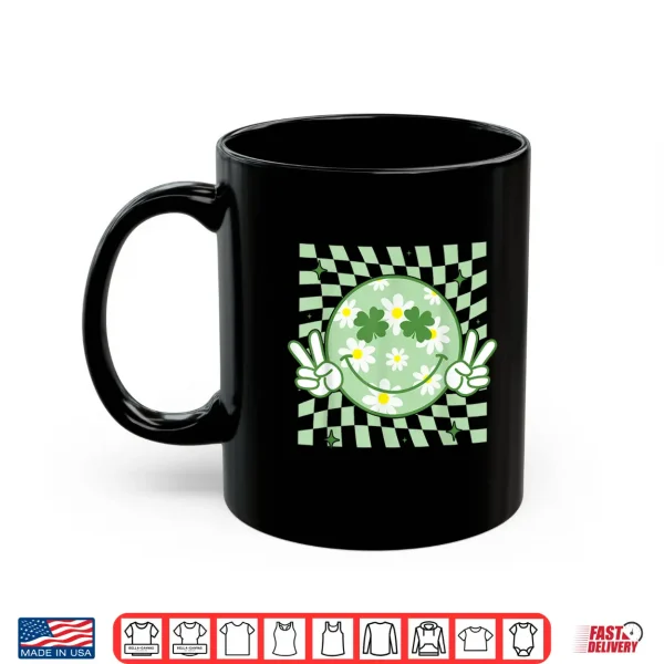 Mug Groovy Shamrock Smile Face St Patricks Day Men Kids Funny Shirt