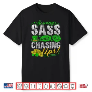 Funny St Patricks Day Waitress Bartender Waiter Tips Lucky Shirt