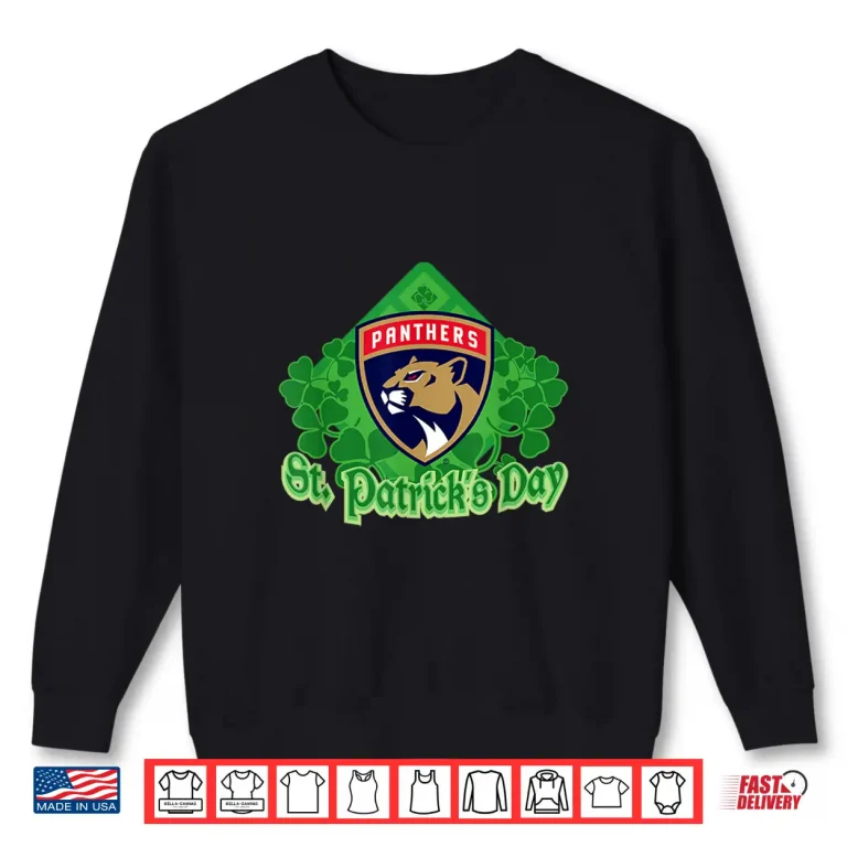 Sweatshirt Florida Panthers St. PatrickS Day Black Nhl Licensed Shirt