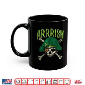 Mug Arrish Irish Pirate Skull Leprechaun St Patricks Day Boys Shirt