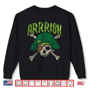 Sweatshirt Arrish Irish Pirate Skull Leprechaun St Patricks Day Boys Shirt