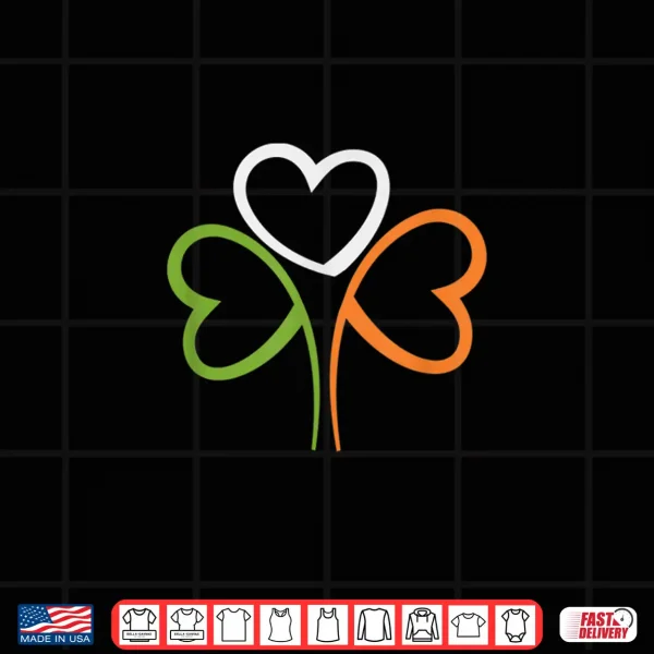 Design 3 Hearts Shamrock Ireland Flag St PatrickS Day Men Women Shirt