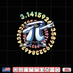 Design Funny Dabbing Pi Symbol Kids Boys Youth Math Teacher Pi Day Shirt