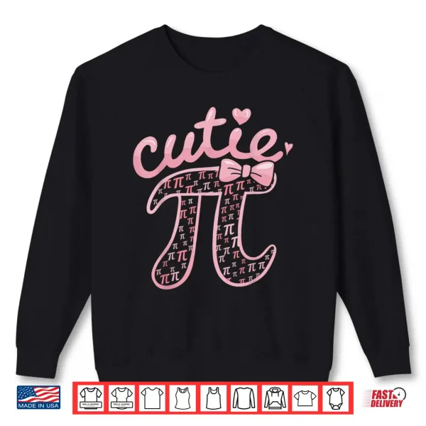 Sweatshirt Cutie Pi Symbol Bow 3.14 Funny Math Lovers Women Kids Shirt