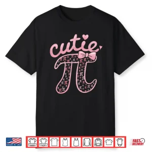 Cutie Pi Symbol Bow 3.14 Funny Math Lovers Women Kids Shirt
