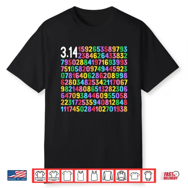 Cute 3.14 Pi Digits Happy Pi Day Math Teacher Women Men Kids Shirt