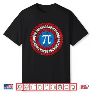 Captain Pi Superhero Shield Funny Math Pi Day Shirt