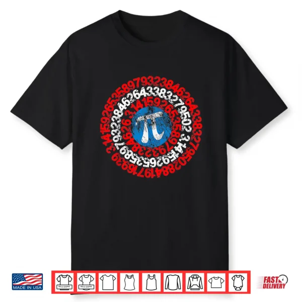 Mathematician Captain Pi Superhero Math Nerd Geek Pi Day Shirt