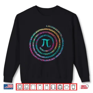 Sweatshirt Funny Pi Day Spiral Pi Math Design For Pi Day 3.14 Tie Dye Shirt
