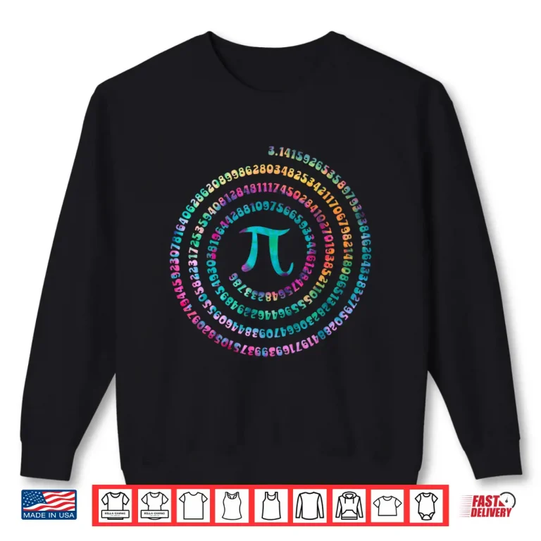 Sweatshirt Funny Pi Day Spiral Pi Math Design For Pi Day 3.14 Tie Dye Shirt