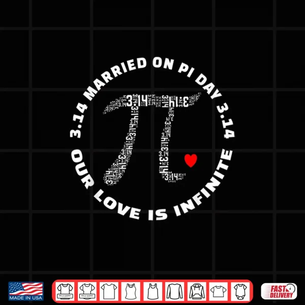 Design Married On Pi Day 3.14 Wedding Anniversary Shirt