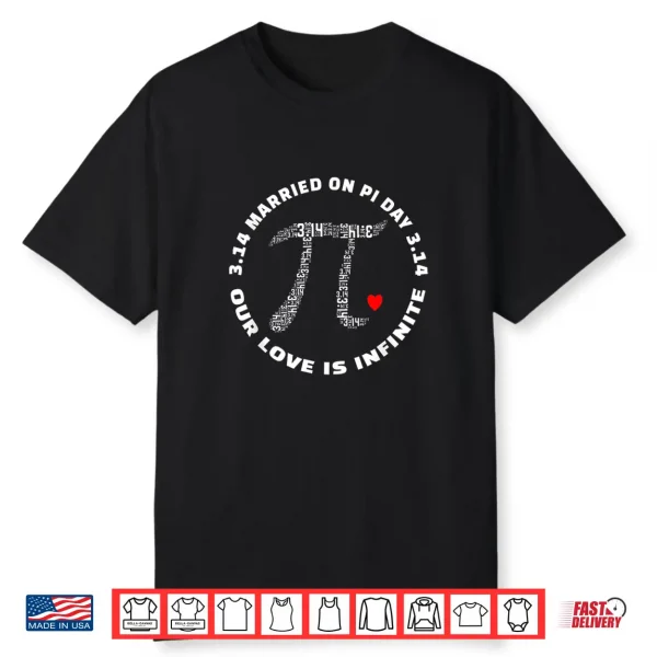 Married On Pi Day 3.14 Wedding Anniversary Shirt