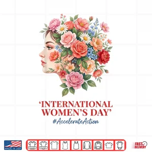 Design Feminist International WomenS Day Accelerate Action Floral Shirt