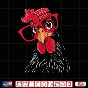 Design WomenS Cute Chicken Glasses Bandana Headband MotherS Day Shirt