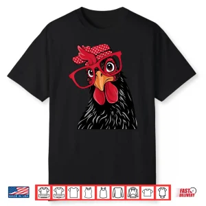 Women’S Cute Chicken Glasses Bandana Headband Mother’S Day Shirt