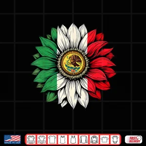 Design Mexican Independence Day Tee Mexico Sunflower Flag WomenS Shirt