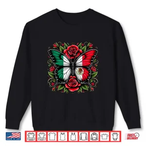 Sweatshirt Mexican Independence Day Tee Mexico Butterfly Flag WomenS Shirt
