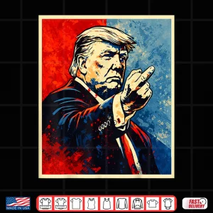 Design Trump Middle Finger 2026 Meme Vintage Funny Shirt