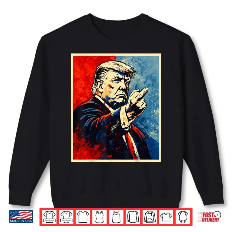 Sweatshirt Trump Middle Finger 2026 Meme Vintage Funny Shirt