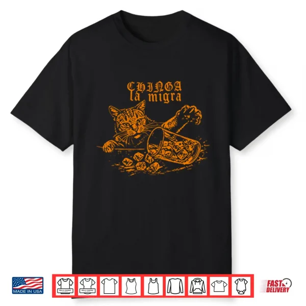Chinga La Migra Fuck Ice Cat Shirt