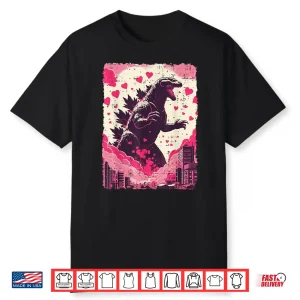 Valentines Day Japanese Monster Funny Kaiju Men Women Kids Shirt