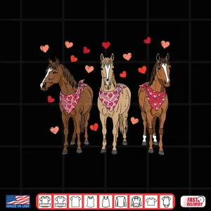 Design Valentines Day Horses Hearts Equestrian Women Girls Kids Men Shirt