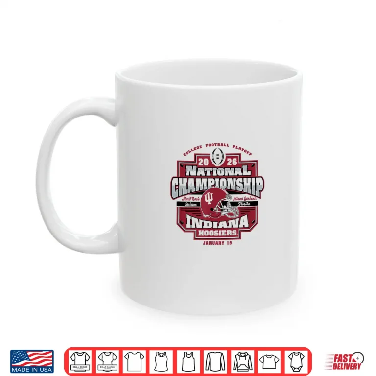 Mug Indiana Hoosiers CFP National Championship 2026 Icon White Shirt