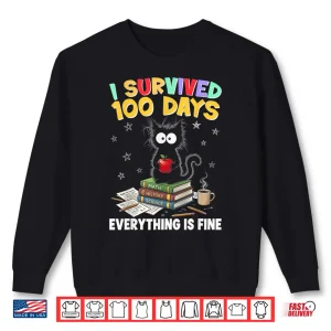Sweatshirt I Survived 100 Days of School Teacher Kids Shirt