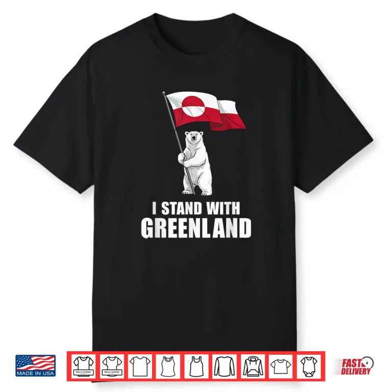 I Stand with Greenland Flag Bear Kalaallit Greenlanders Shirt