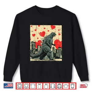 Sweatshirt Valentines Day Japanese Monster Hearts Kaiju Men Women Kids Shirt