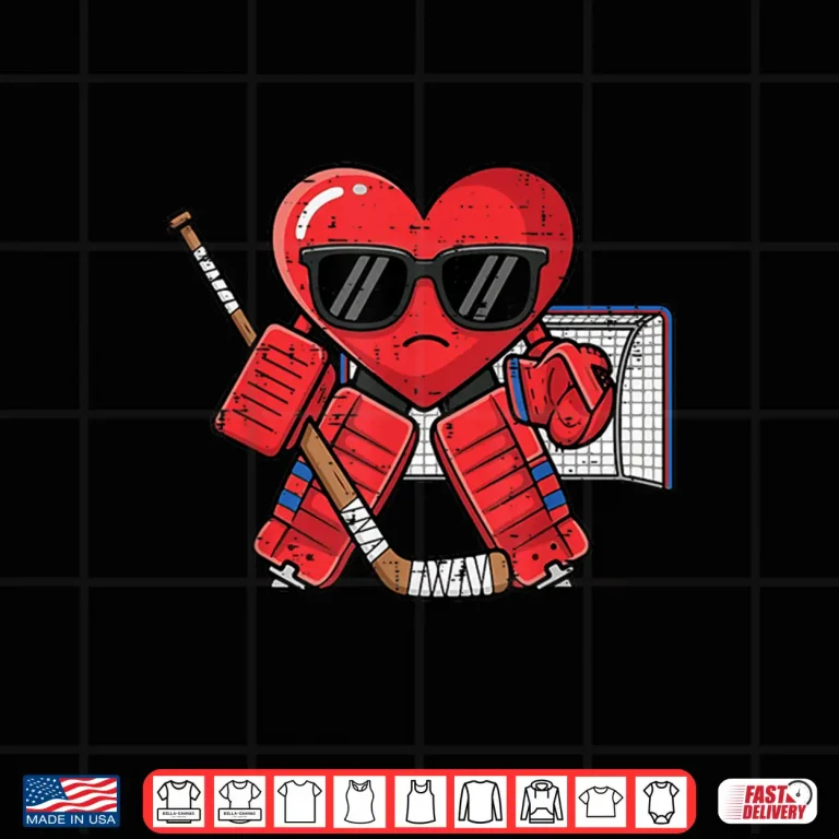 Design Valentines Day Heart Ice Hockey Goalie Men Boys Kids Shirt
