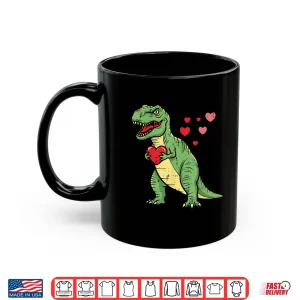 Mug Valentines Day Dino Heart Funny Love Trex Boys Kids Toddler Shirt